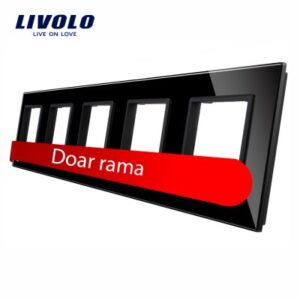 Rama cvintuplu din sticla Livolo Negru BB-C7-5SR-12
