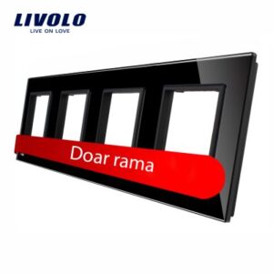 Rama priza cvadrupla Livolo din sticla Negru BB-C7-4SR-12