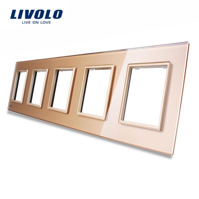Rama cvintuplu din sticla Livolo Auriu BB-C7-5SR-13