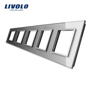 Rama cvintuplu din sticla Livolo Gri BB-C7-5SR-15